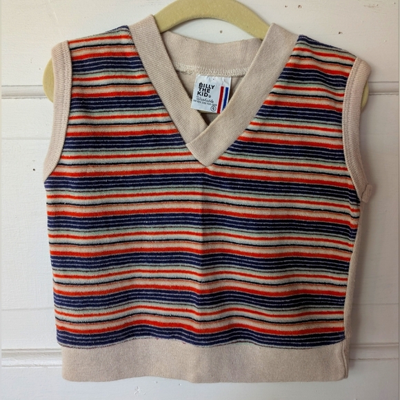 Vintage Billy the Kid Striped Sweater Vest, Size 4 - Picture 1 of 3